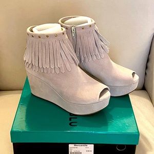 Chocolate Fringe Bootie - “Wick” style - size 6.5